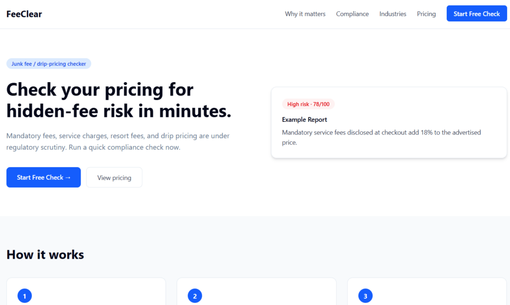 Fee-clear.com screenshot